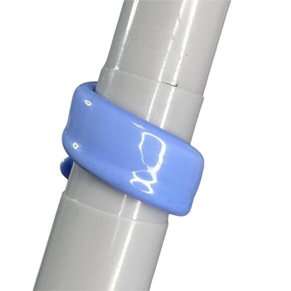 Size 9 Vintage Chunky 90s Wrap Ring Light Blue - Picture 2 of 2